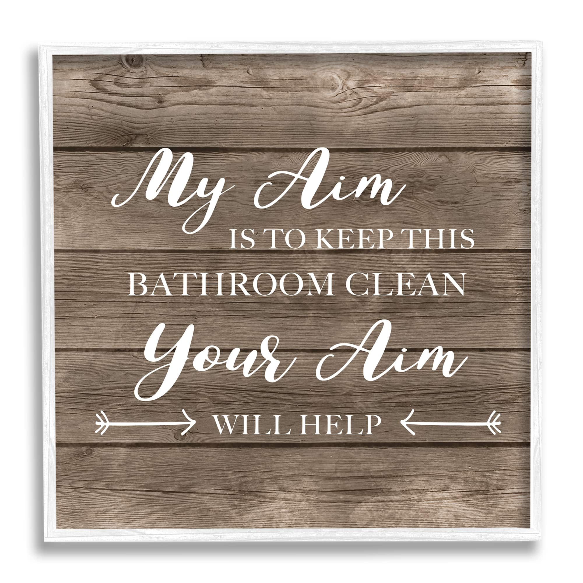 Stupell Industries Your Aim Toilet Cleanliness Funny Framed Giclee Art